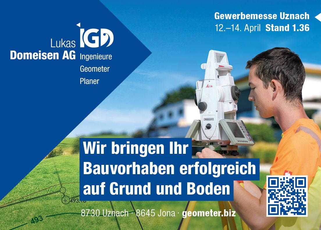 Gewerbemesse Uznach - Lukas Domeisen AG - Geometer, Vermessung, Geomatik
